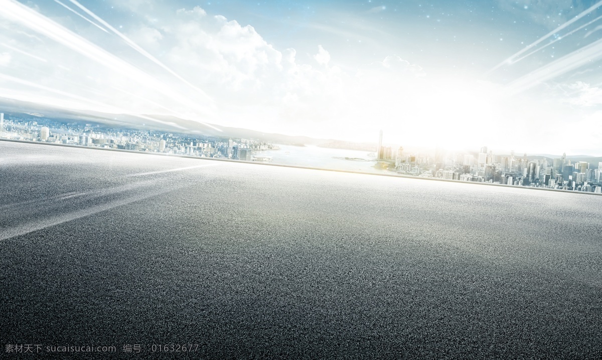 汽车背景 蓝天白云 城市 汽车海报 城市背景 公路 路面 天空 地面 城市建筑 蓝天 白云 自然景观 自然风光 白色