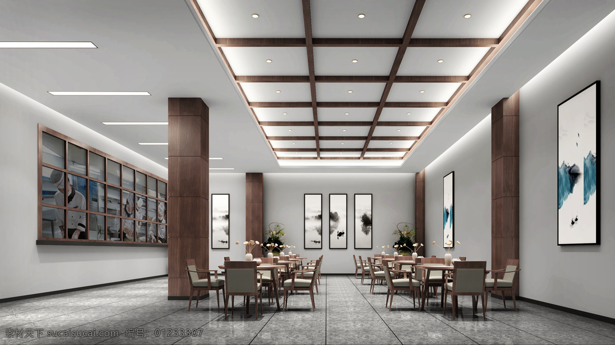 新 中式 餐厅 新中式餐厅 餐厅设计 餐厅效果图 中式餐厅设计 餐厅效果 员工餐厅 企业餐厅 3d设计 3d作品
