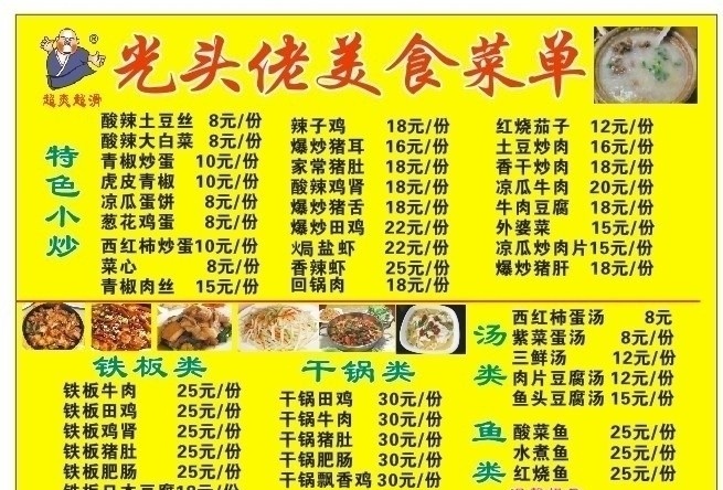 光头 佬 美食菜谱 菜谱 餐饮美食 生活百科 矢量