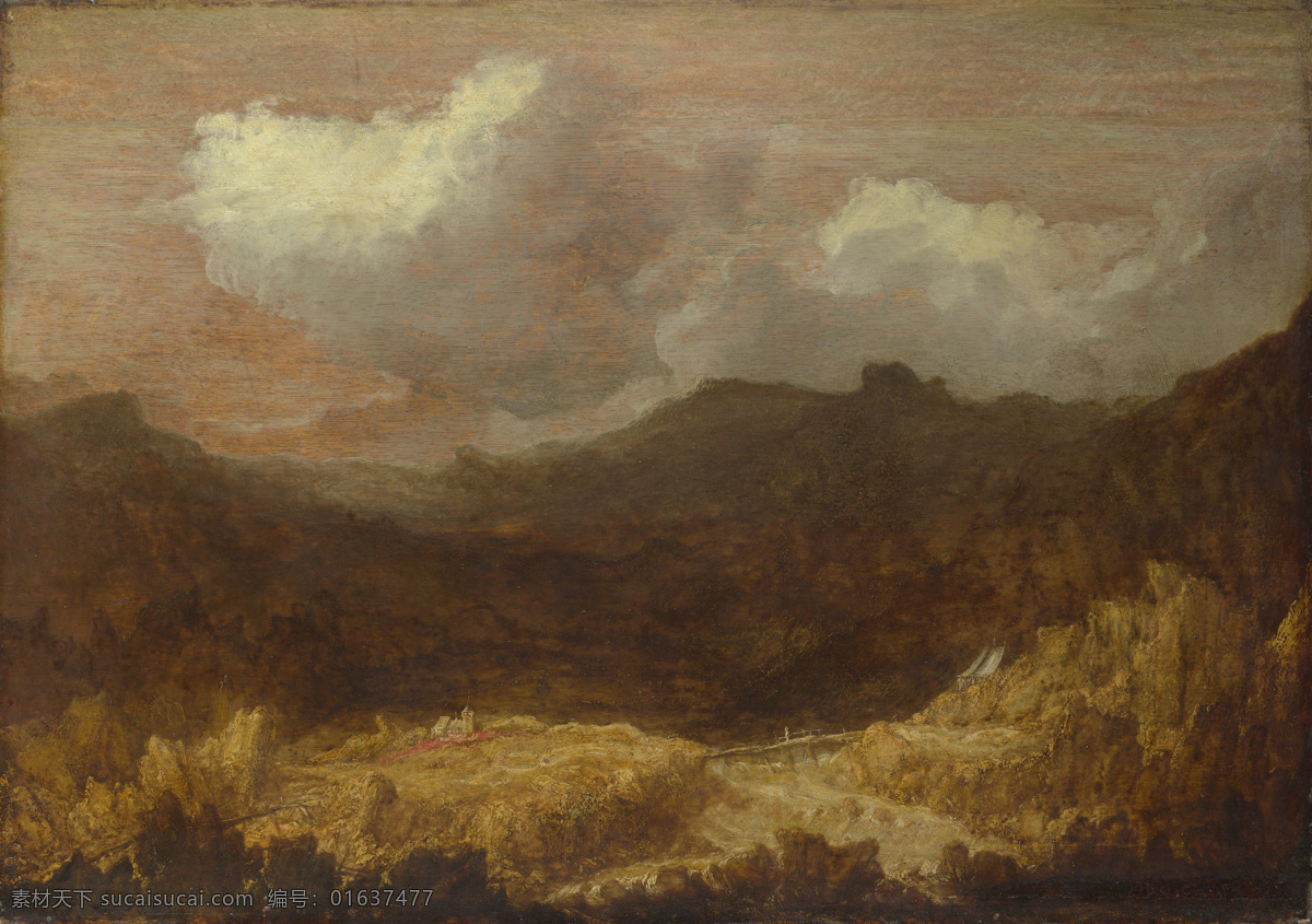 landscape 大师 画家 古典 画 建筑 景物 装饰画 油画 mountainous a segers hercules of imitator 人物 高清 西方 国外 现代 家居装饰素材