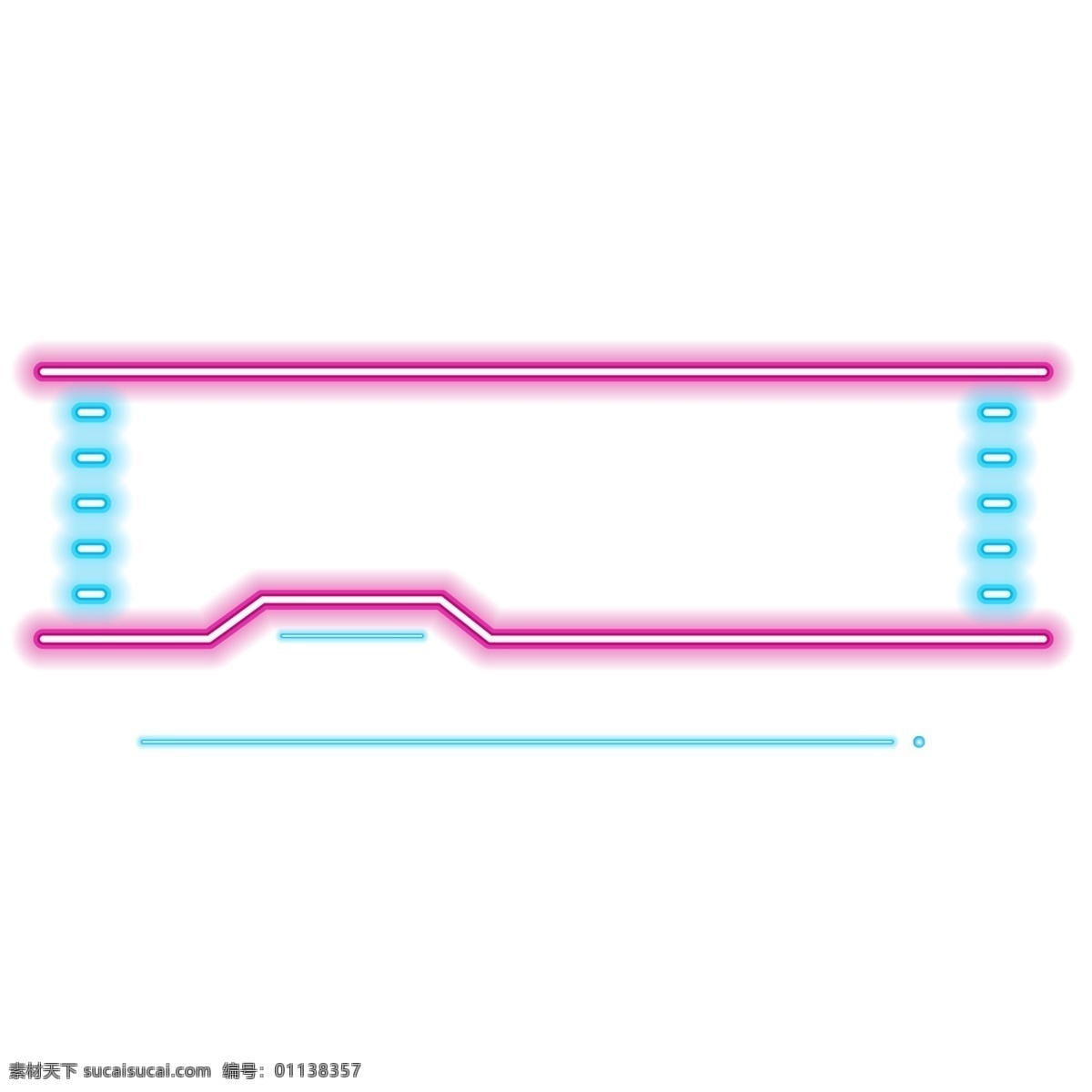 创意 霓虹 边框 时尚 紫色 蓝色 设计素材
