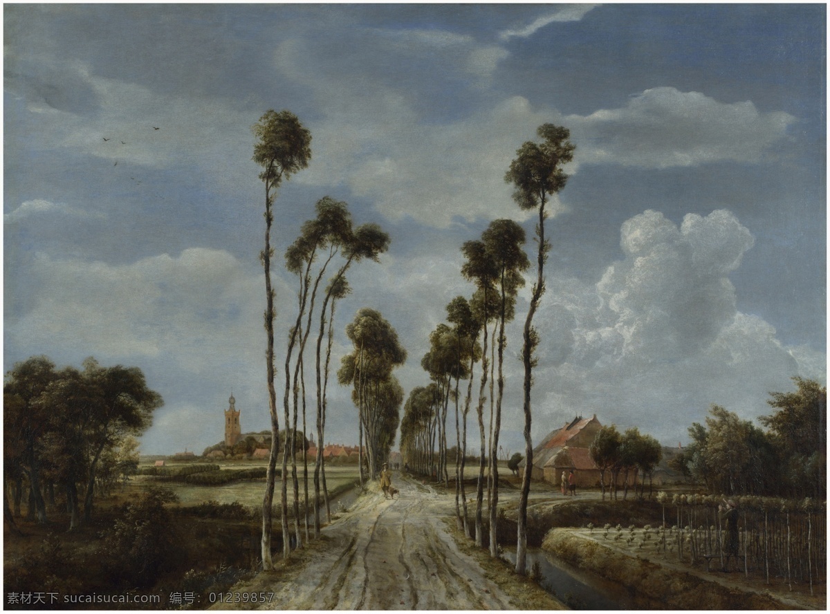 油画风景 迈 德特 霍 贝玛 林荫 迈因德特霍 林荫路 油画 欧式油画 沙发后挂画 画框 美式油画 林荫小路 路 文化艺术 绘画书法