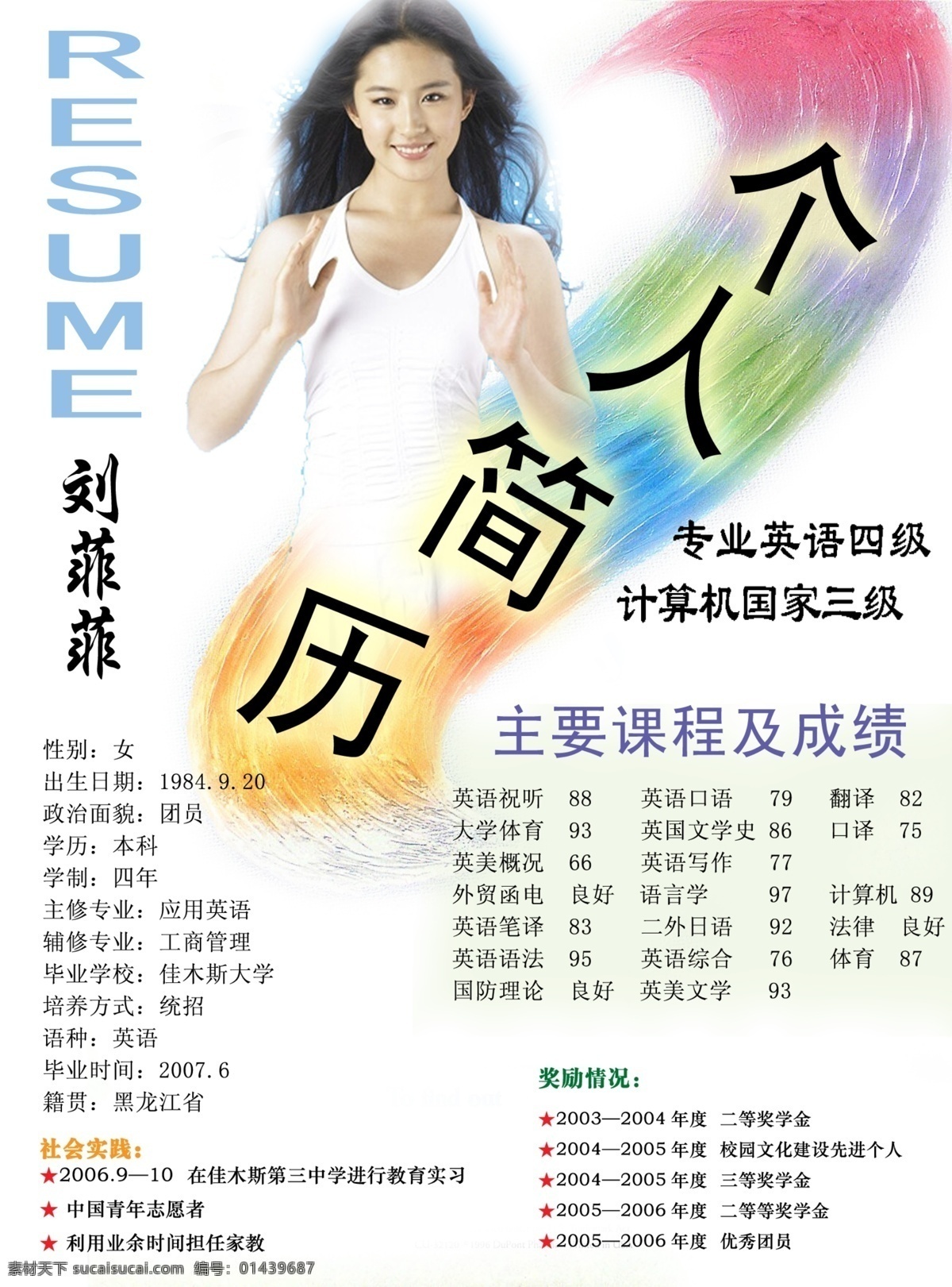 个人简历 简历 个人简介 个人介绍 分层 源文件