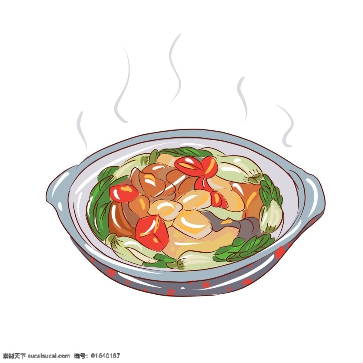 手绘 冬季 美食 美味 砂锅 卡通美食 食物 冬至 手绘美食 冬季美食