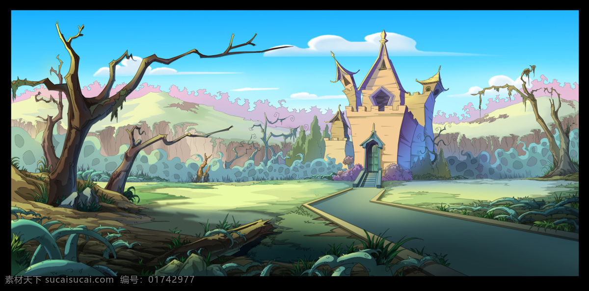 城堡 外景 设计素材 风景漫画 手绘动漫 模板下载 城堡外景 经典城堡 古老的城堡 原创设计 其他原创设计