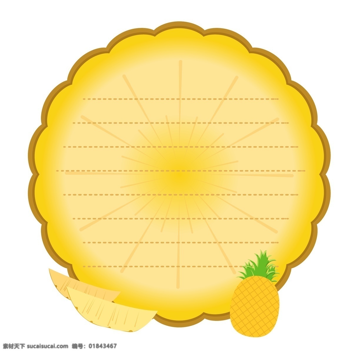 矢量 菠萝 装饰设计 元素 文本框 配图 水果 框