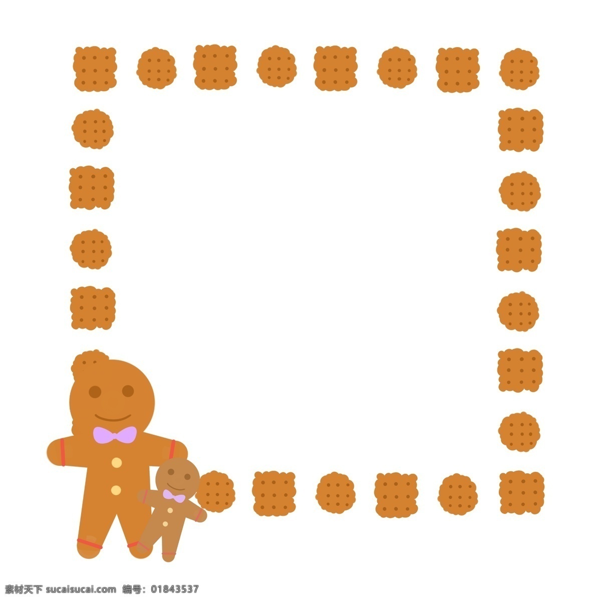 棕色 小 熊 饼干 边框 棕色的饼干 卡通边框 小物边框 漂亮的边框 美丽的边框 创意边框 饼干的边框