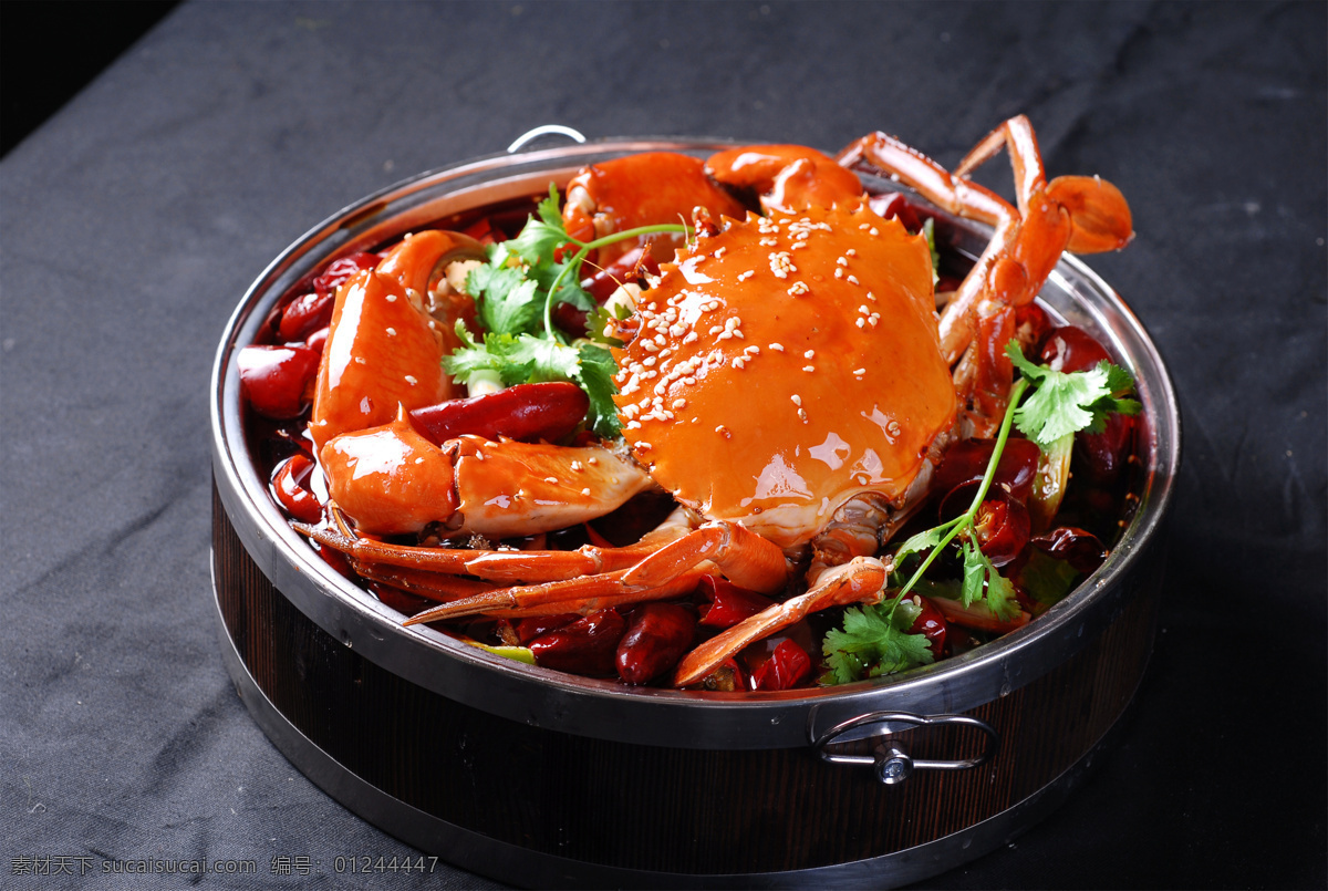 色海鲜香辣蟹 美食 传统美食 餐饮美食 高清菜谱用图