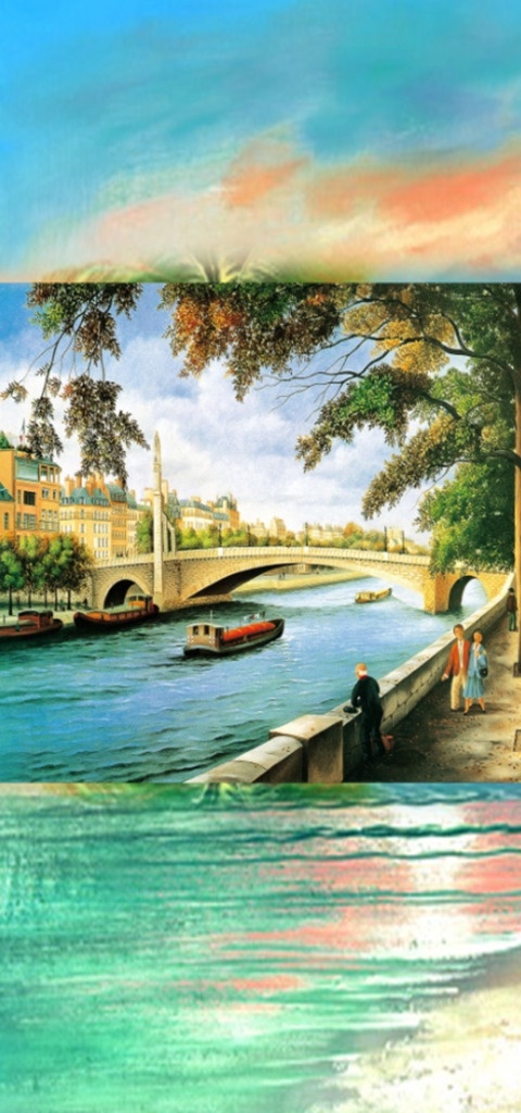 欧美 油画 风景 玄关 装饰画 欧美风景 油画风景 玄关背景 背景墙 欧美油画 地中海 树 海 河水 桥 建筑 蓝天白云 唯美风景 风景背景墙 自然景观 自然风光