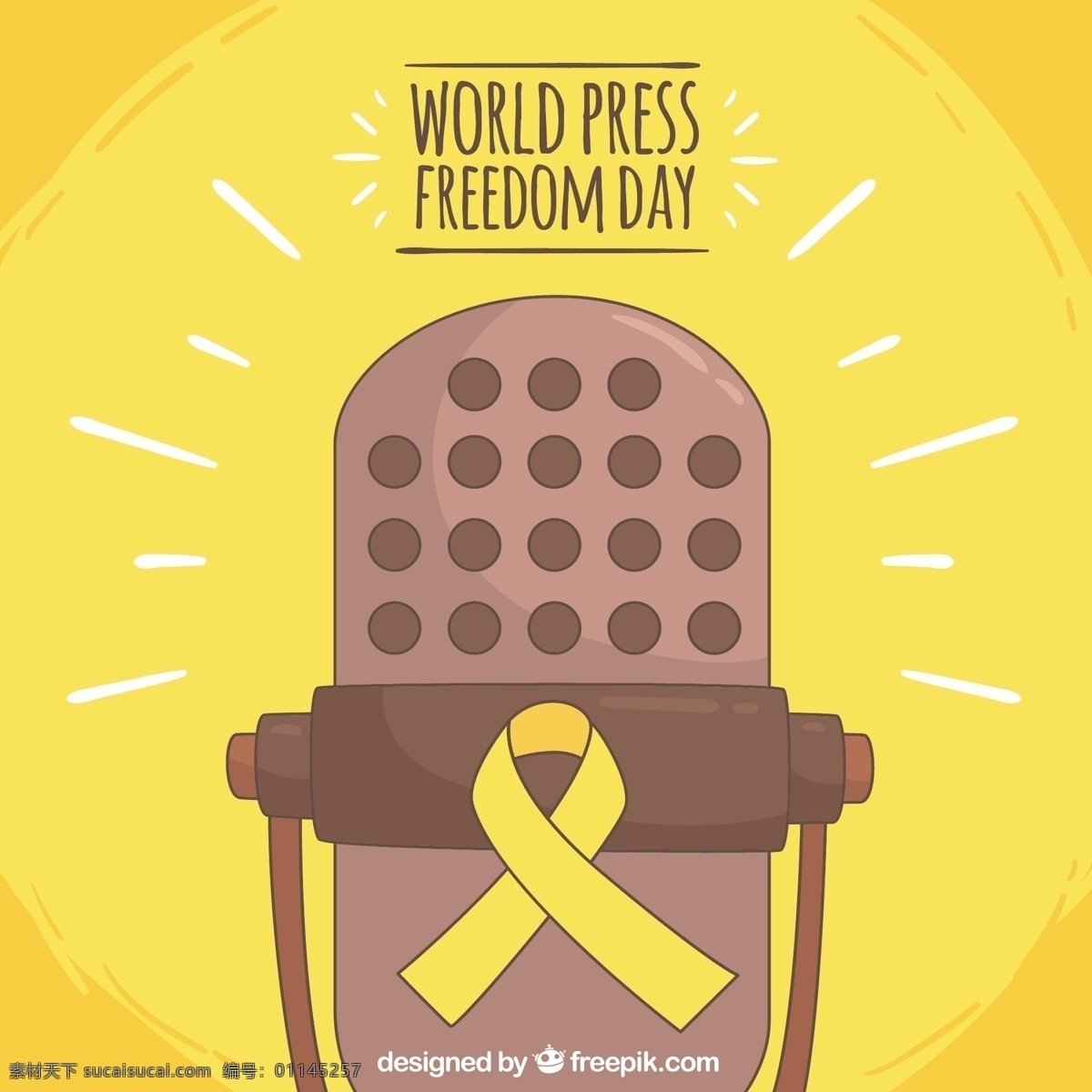 黄色 背景 麦克风 世界 通讯 信息 媒体 社区 言论 自由 记者 政府 新闻 政治 独立 民主 促进