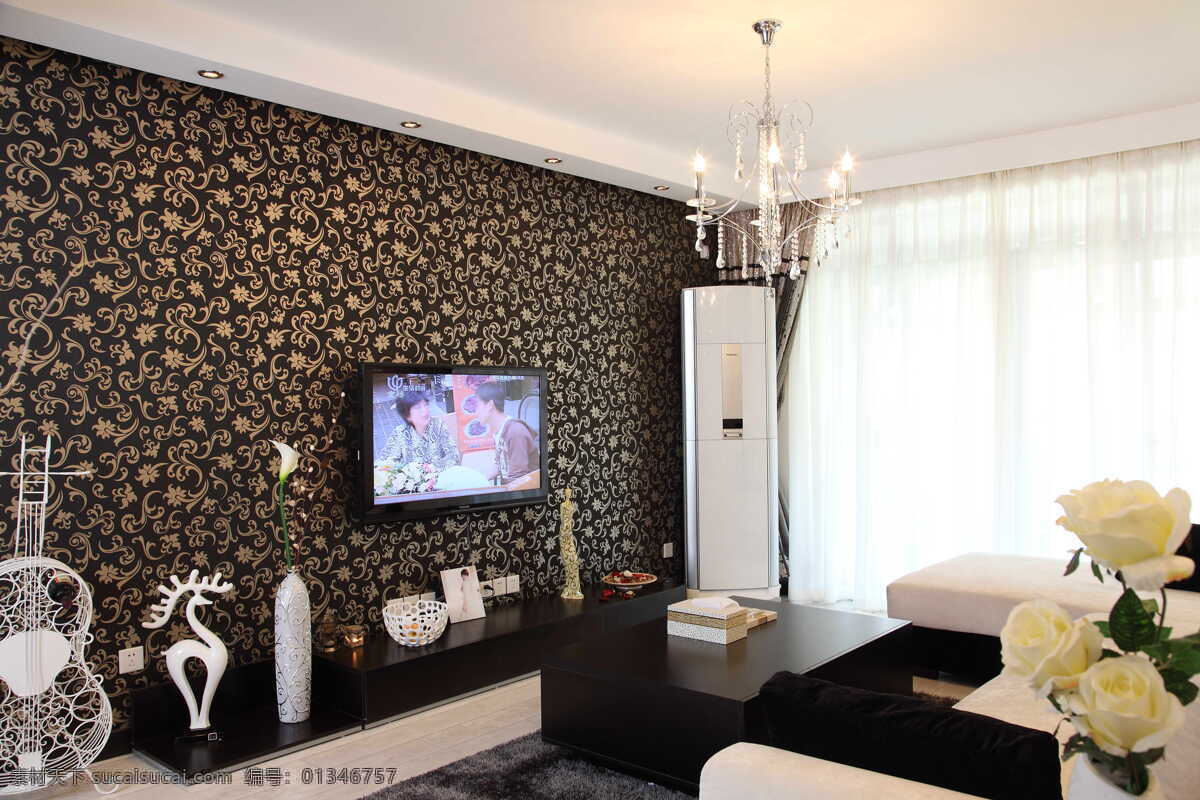 家居装饰 壁纸 环境设计 客厅 室内设计 现代风格 效果 家居装饰素材