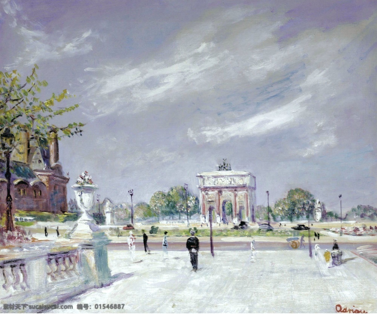 tuilieries 大师 画家 风景画 静物 油画 建筑 装饰画 les adrion lucien 人物 高清 西方 国外 现代 家居装饰素材