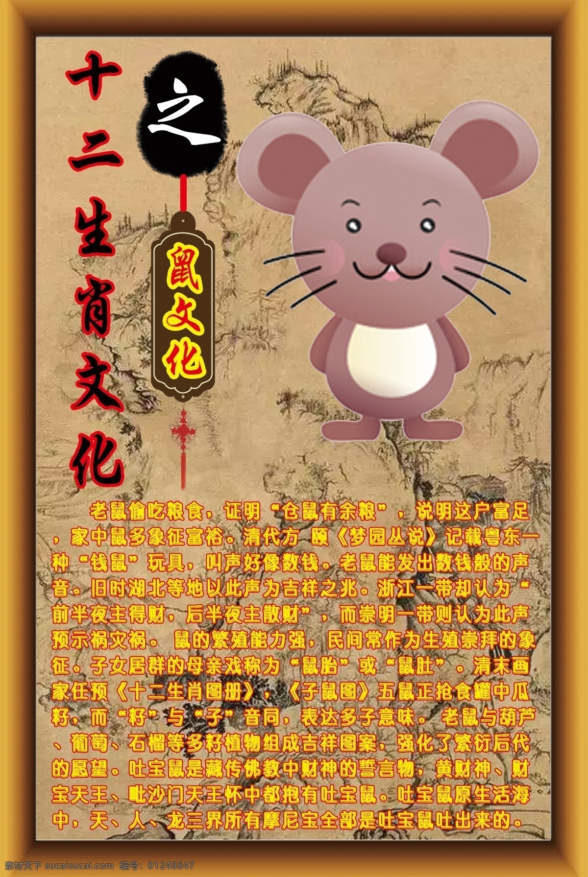 十二生肖 文化 鼠 十二 生肖 鼠文化 十二生肖文化 展板模板