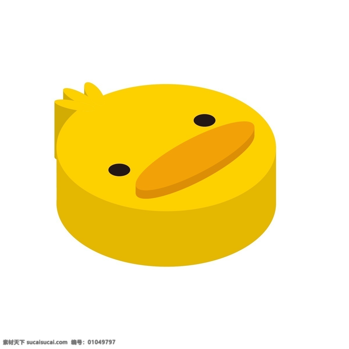 d 可爱 小黄 鸭 头像 立体 图标 商用 元素 动物 鸭子 黄鸭 等距 商标