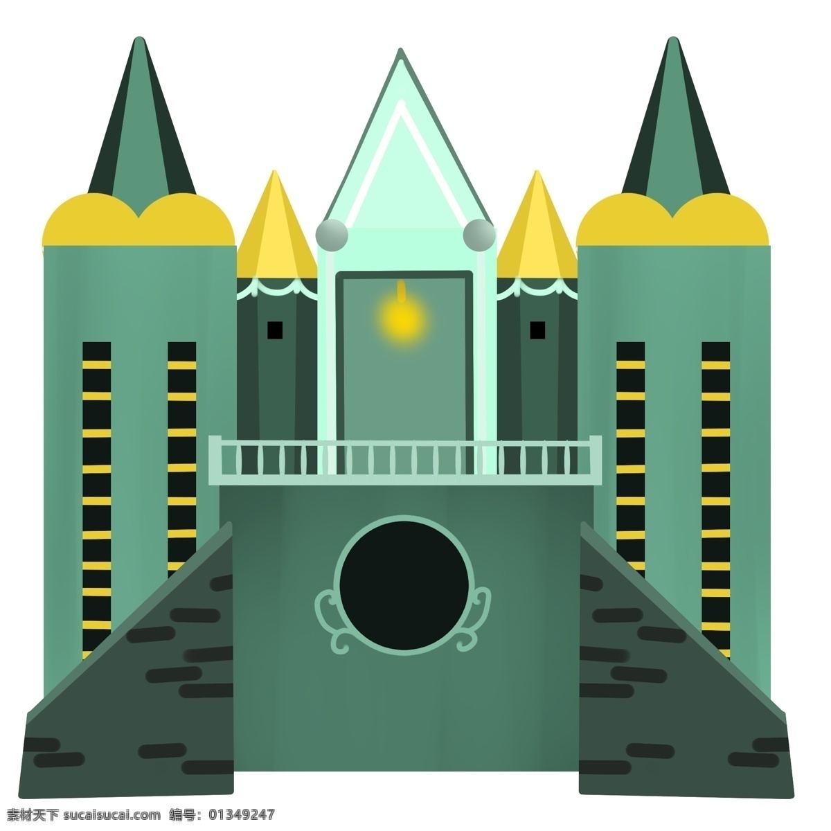 绿色 游乐园 城堡 绿色城堡 古代城堡