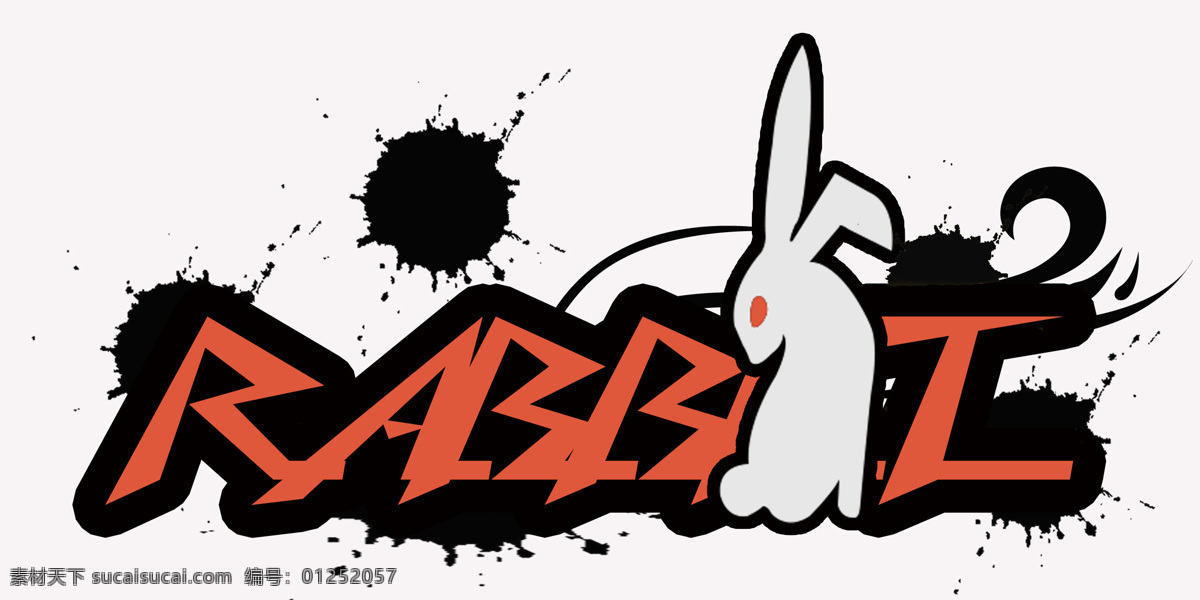 十二生肖 兔子 涂鸦 英文 绘画 绘画书法 文化艺术