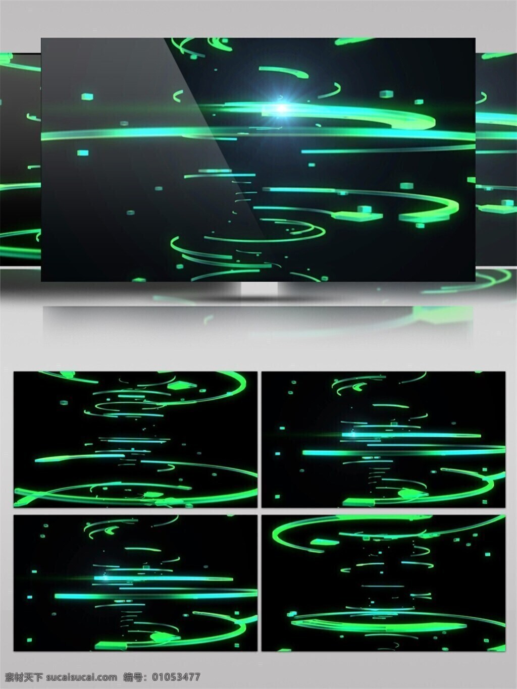 光线 循环 上升 动态 视频 绿色 科技感 旋转 视频素材 动态视频素材