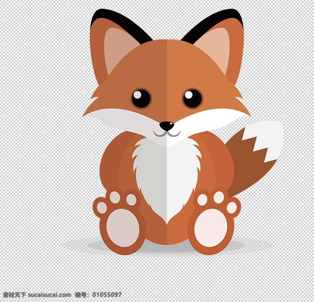 透明底狐狸 狐狸 卡通狐狸 动物 卡通 狐狸剪影 png图片
