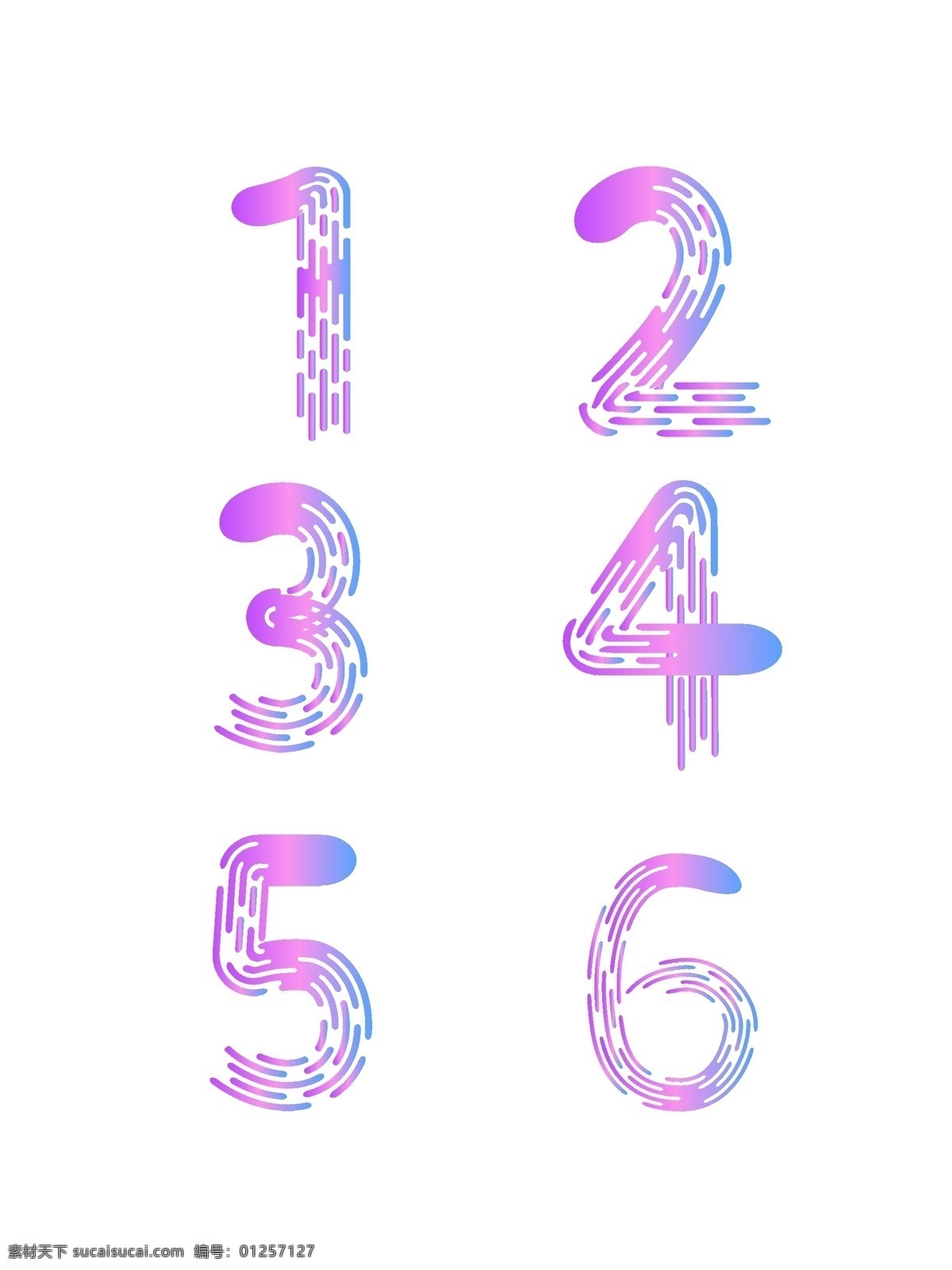 彩色渐变数字 激变 数字 倒计时 倒计时数字 创意 紫色 紫色数字 创意数字 矢量 免抠 免抠元素