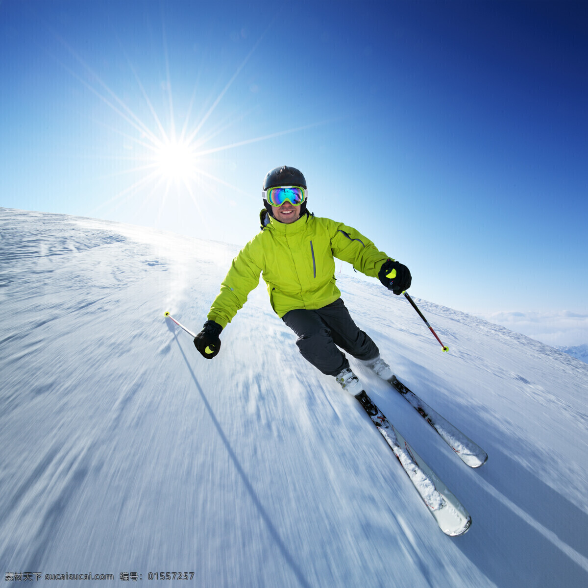 向下 滑雪 人物 阳光 运动 雪地 雪花 滑雪板 户外运动 滑雪图片 生活百科
