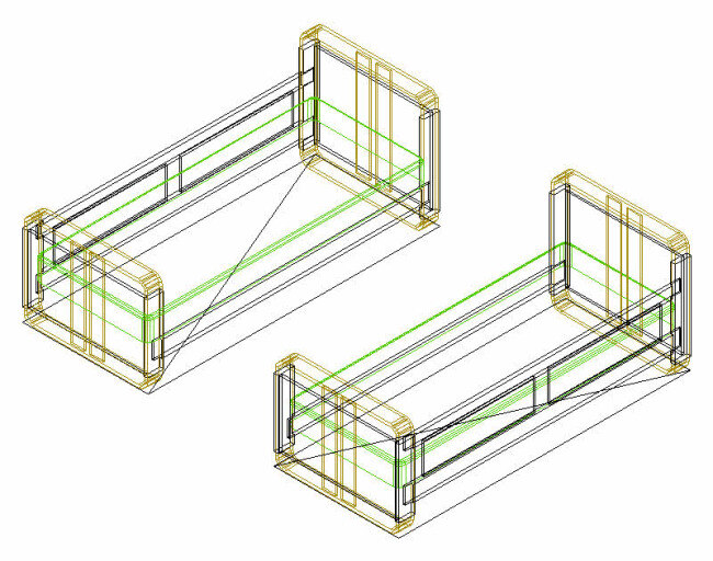 两 张 单人床 3d cad 床 建筑 施工 室内 图纸 装饰 装修 两张 cad素材 模型