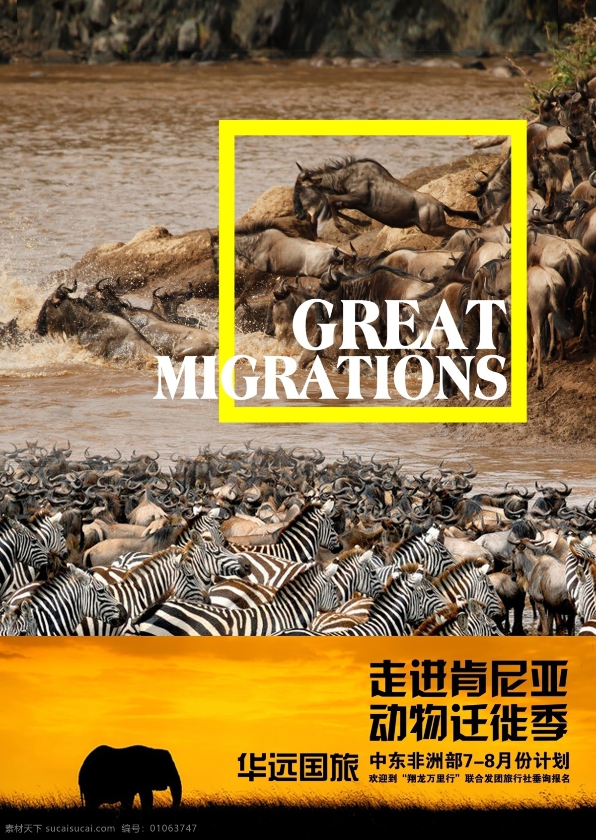 走进 肯尼亚 海报 旅游 动物大迁徙 走进肯尼亚 动物 封面 旅游海报 迁徙 黑色