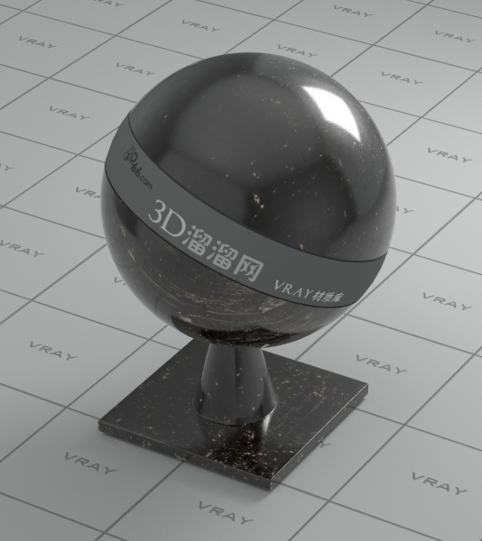 vray 大理石 材质 max9 光滑 黑色 有贴图 石料 抛光 点状纹理 3d模型素材 材质贴图