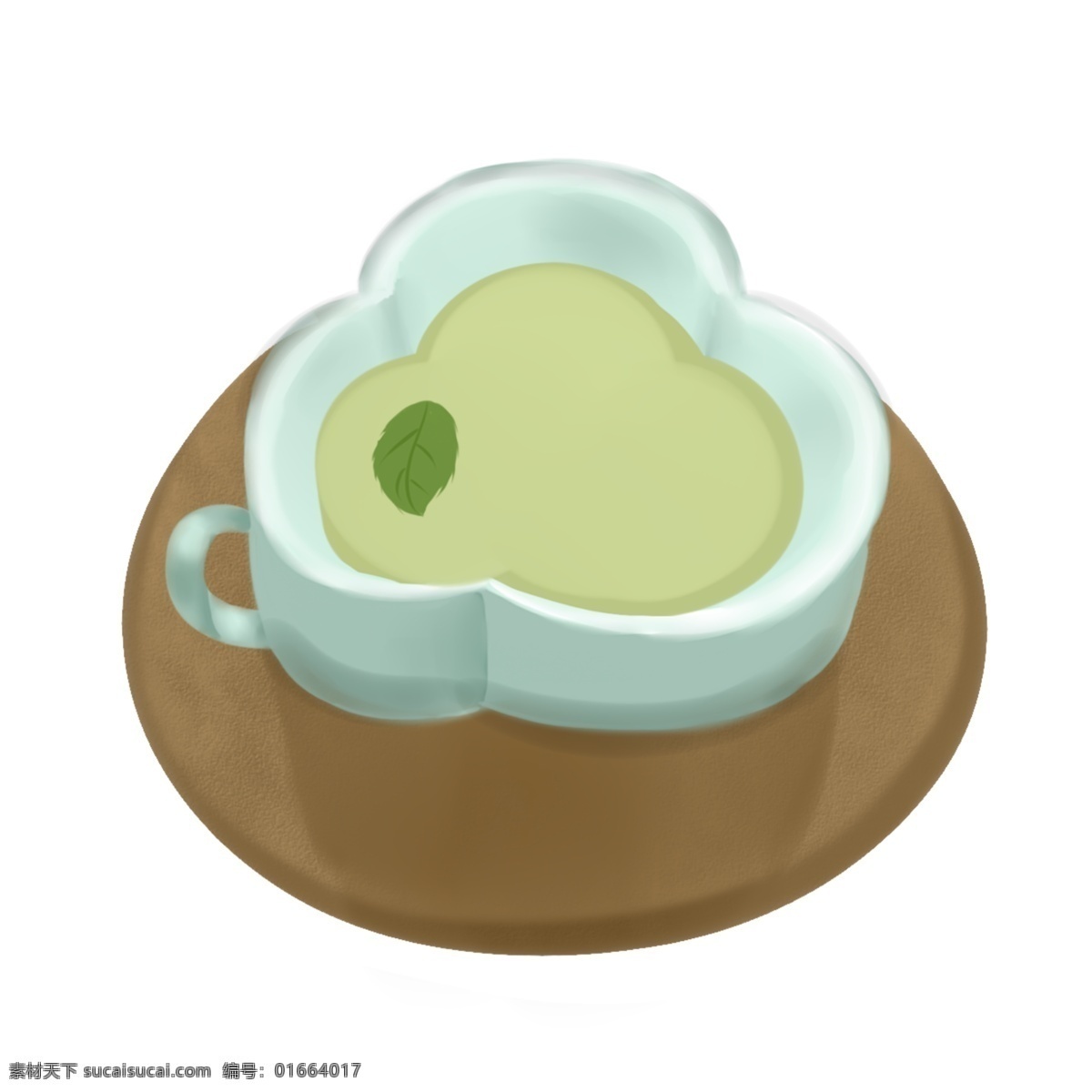 一杯 绿茶 茶具 喝茶