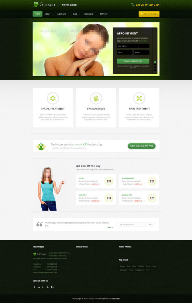 清新 网站 模板 html spa 绿色 休闲 网页素材 网页界面设计