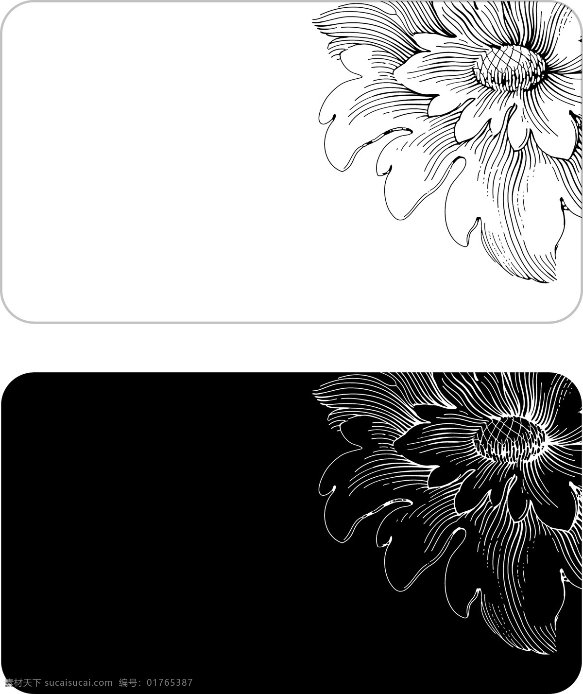 矢量 黑白 花朵 剪影 背景 花纹 墨迹 矢量素材 线条 矢量图 花纹花边