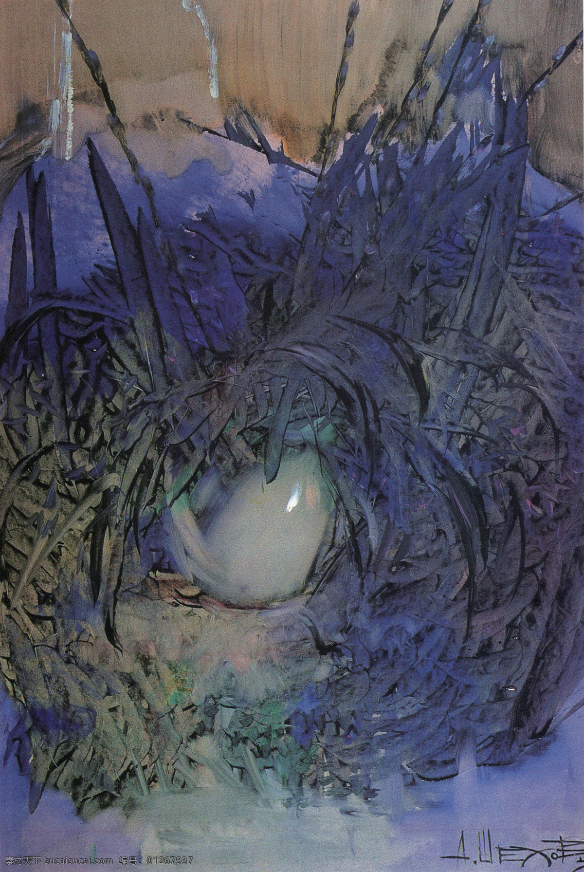 春 国外 花 花卉 花瓶 绘画书法 静物 蓝色 木板油画 乌克兰 青年画家 油画 作品选 文化艺术 装饰素材