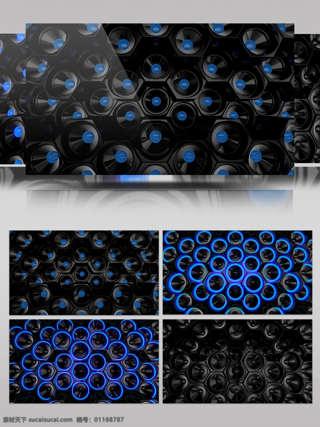 蓝色 细胞 视频 圆环 堆积 密集 视频素材 动态视频素材