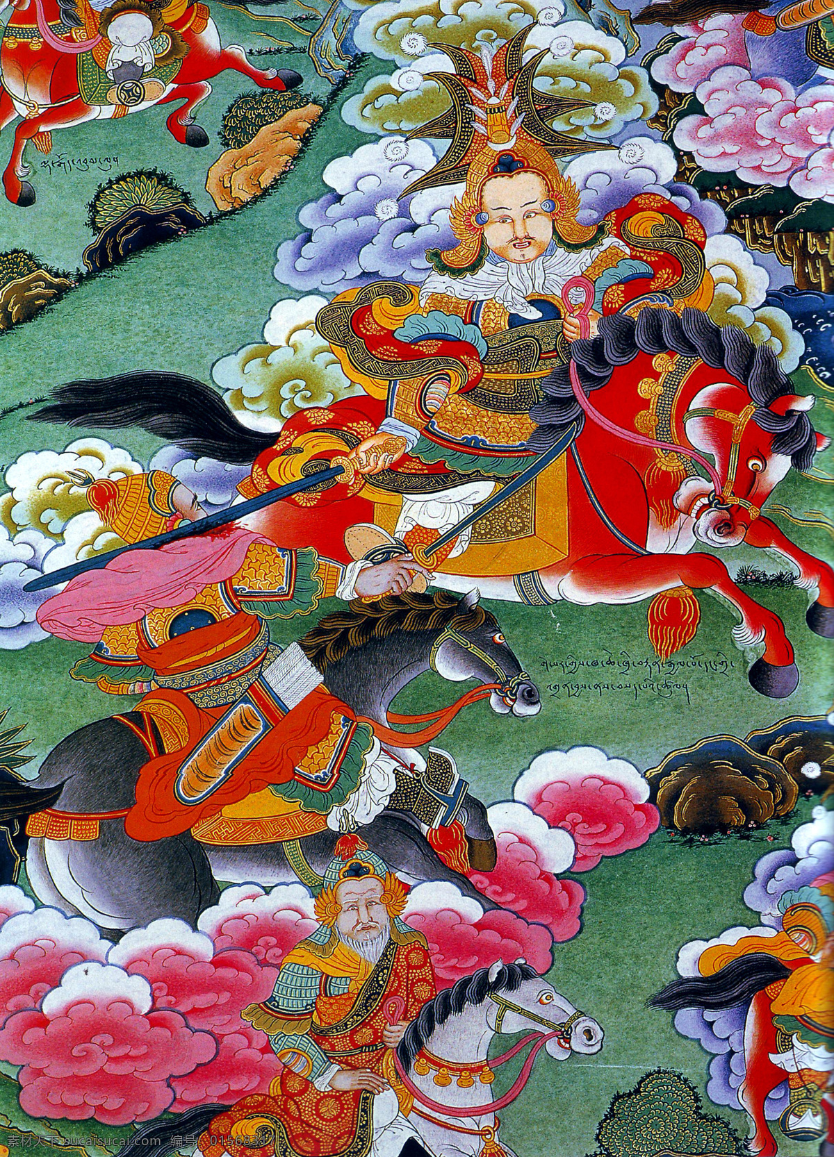 恶人 斗争 神仙 唐卡 彩绘 佛教 宗教 信仰 卷轴画 书画文字 文化艺术