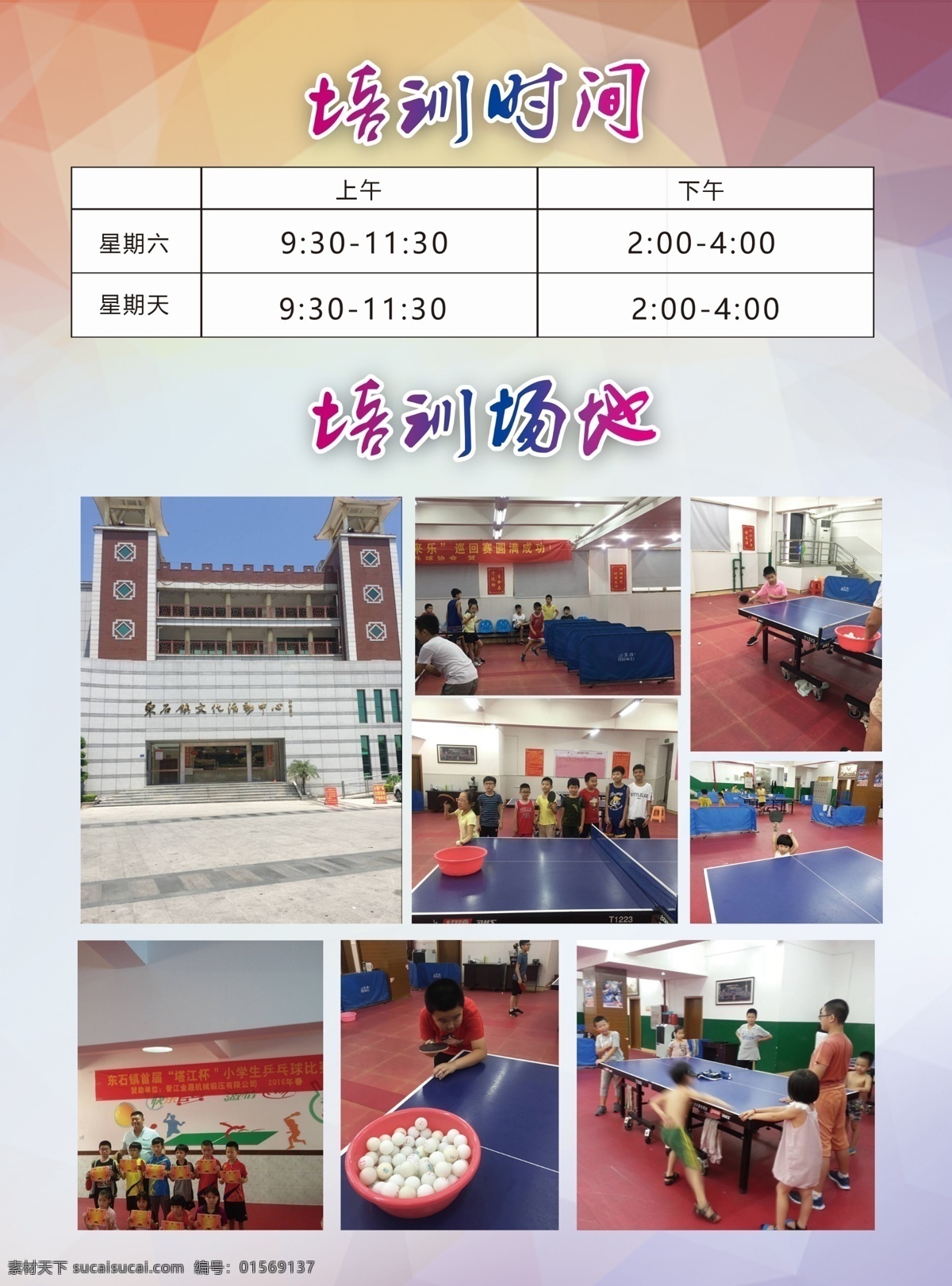 乒乓球培训 招生 培训 场地 培训时间 dm宣传单
