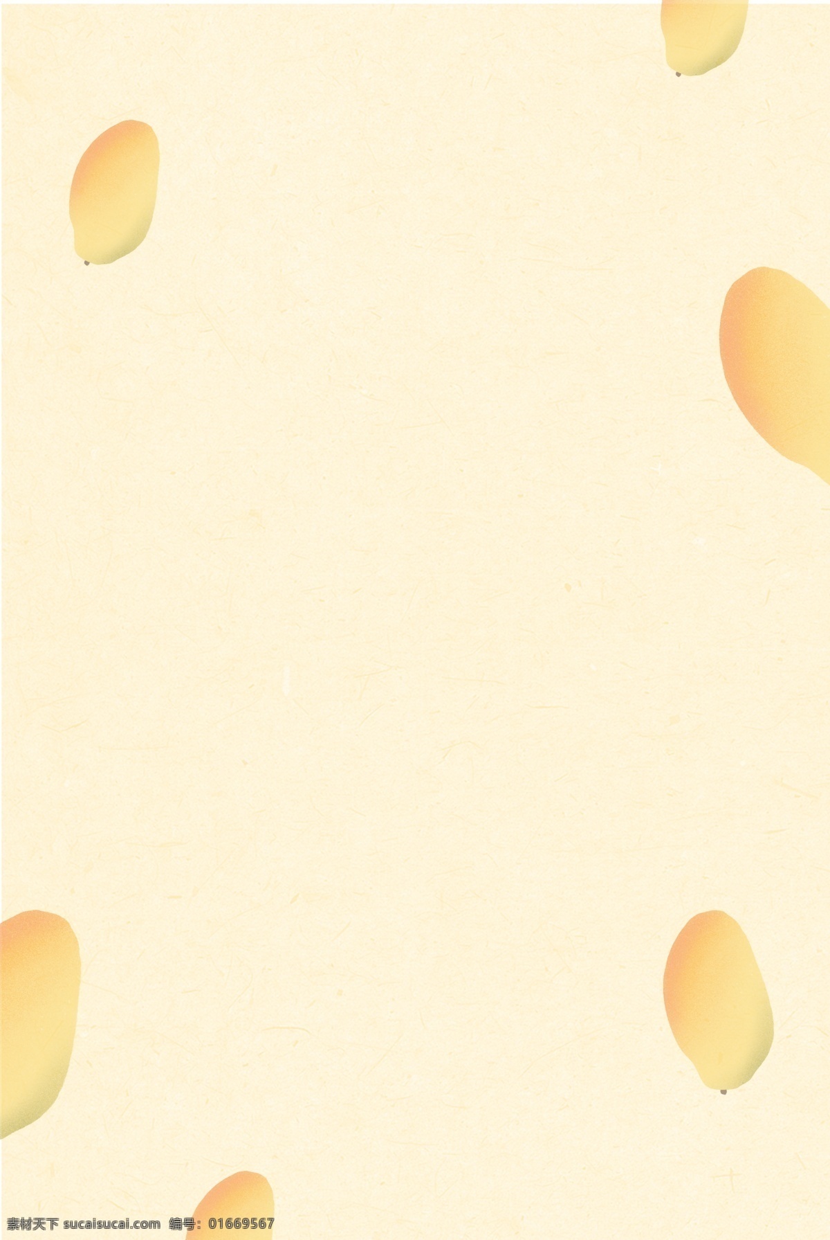 浅黄色 芒果 点缀 背景 水果背景 芒果点缀 简约 扁平 插画背景 卡通芒果 橙黄色