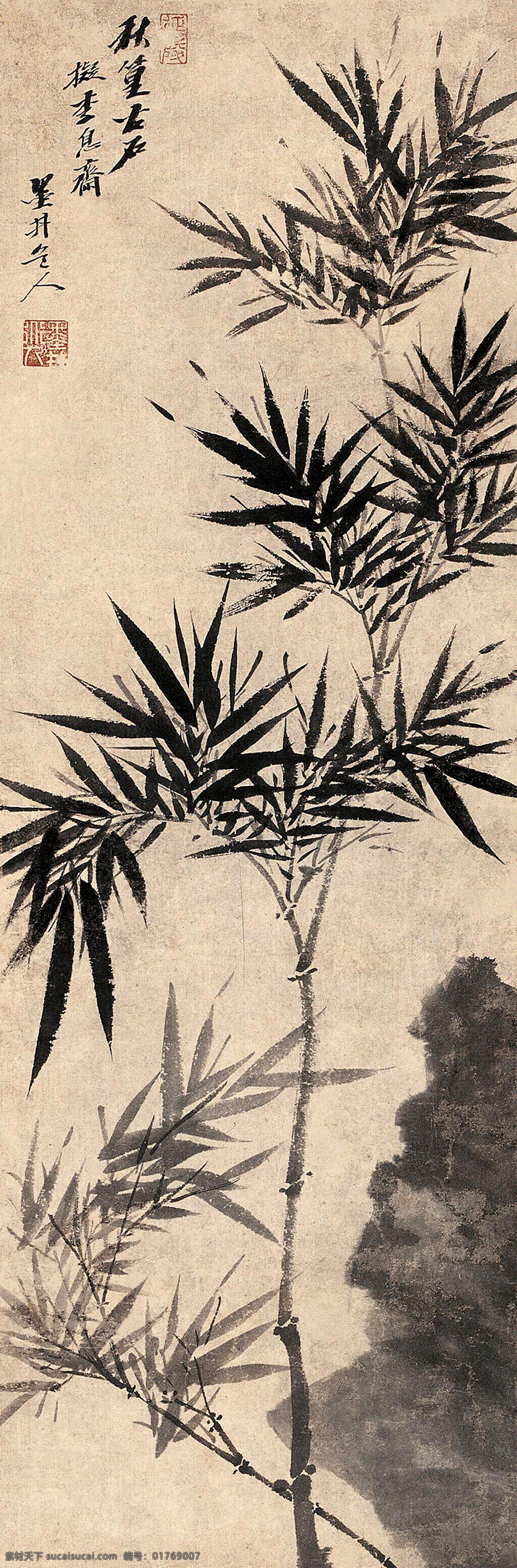 墨竹 翠竹 国画艺术 国画竹 绘画书法 美术 石头 中国画 水墨画 国画集88 文化艺术 矢量图 日常生活