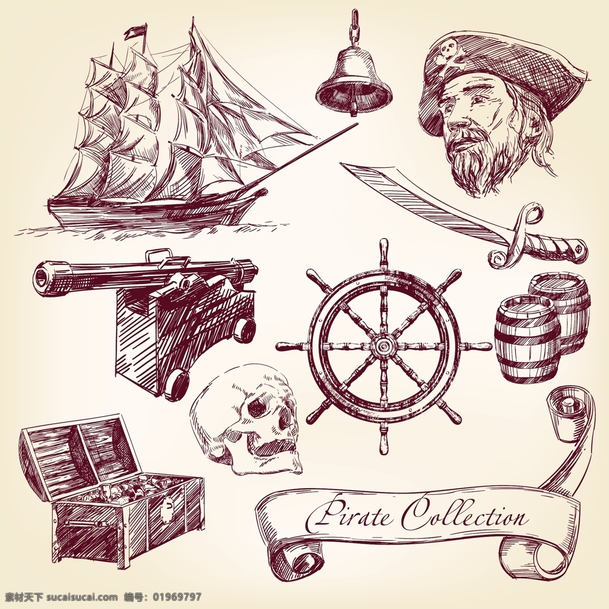 海盗 人物 海盗船 武器 海盗人物 海盗头像 矢量图 矢量人物