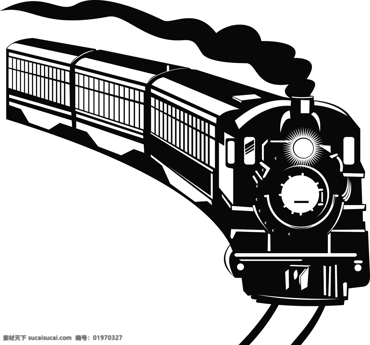 老式 蒸汽 火车 机车 矢量图 其他矢量图