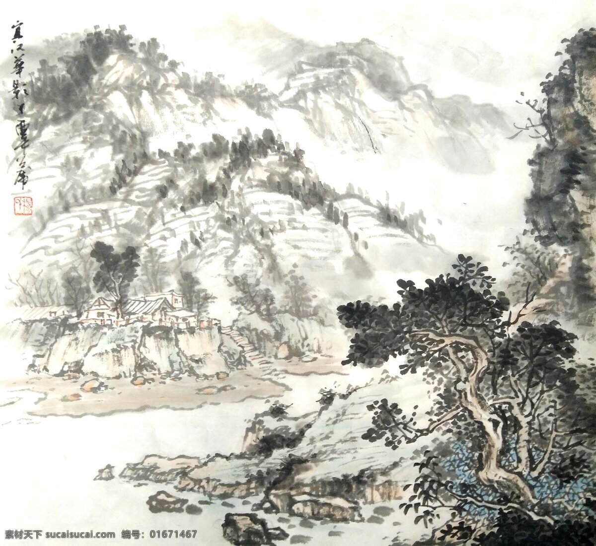 国画山水 山水国画 山水画 国画 杨召虎 达州画家 大世纪书画院 文化艺术 美术绘画