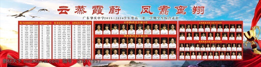 学校文化海报 学校 文化 海报 展板 文化展板 蓝天白云 中国风 校园展板 宣传海报 大雁 飘带 表彰展板 高山 彩霞 高端 大气 晚霞