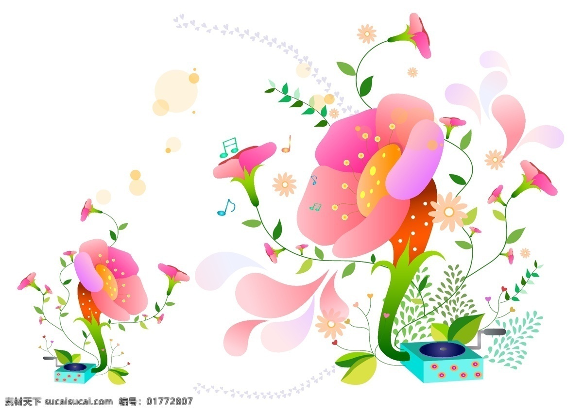花卉 植物 背景 装饰 花朵素材 手绘风格 花卉植物 花草素材 手绘 插画 花草树木 生物世界 矢量素材 白色