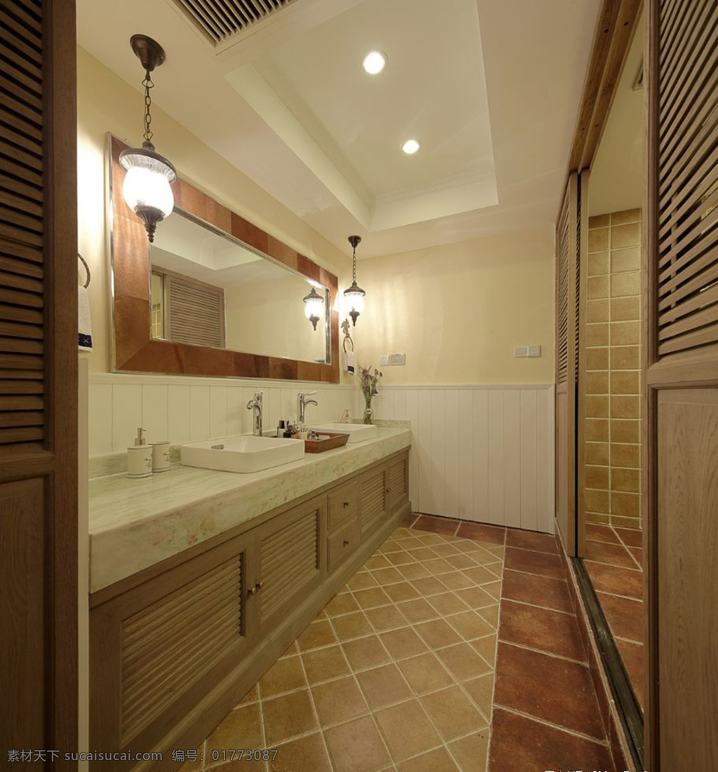 欧式 经典 时尚 浴室 装修 效果图 洗手间 高清大图