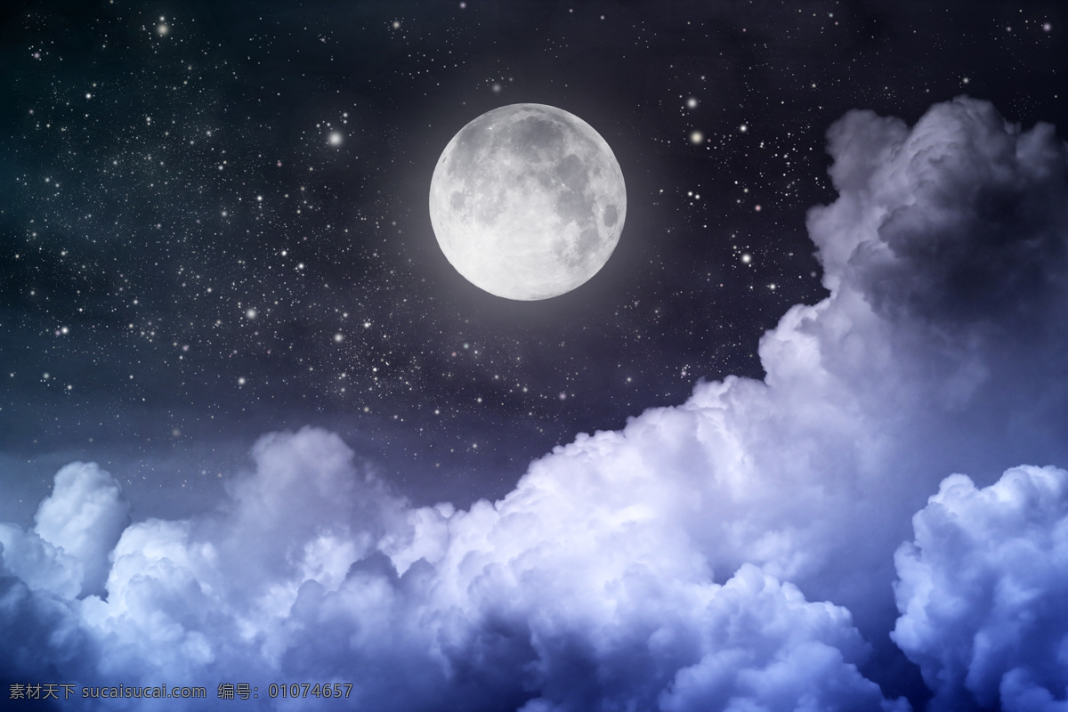 月球 月光 月亮 夜色 天空 自然风光 自然景观