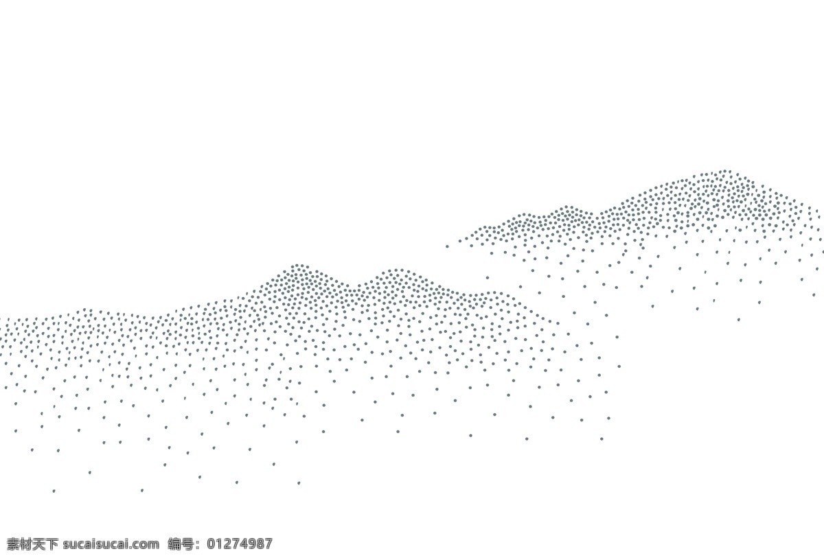 手绘 插画 群山 山 矢量 艺术 黑与白 点 禅意 山水 意境 山间 点艺术 雪山 冬天 飘雪 冷 小山 山峰 云山 山背景 山素材 底纹边框 抽象底纹