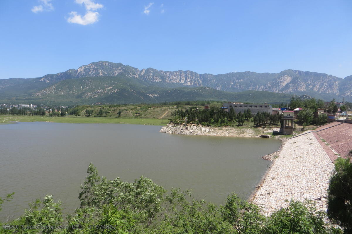 登封 嵩山 太室山 马庄水库 大坝 树木 登封景物 旅游摄影 自然风景
