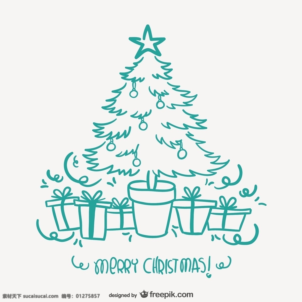 圣诞卡和画树 圣诞树 圣诞卡 白色