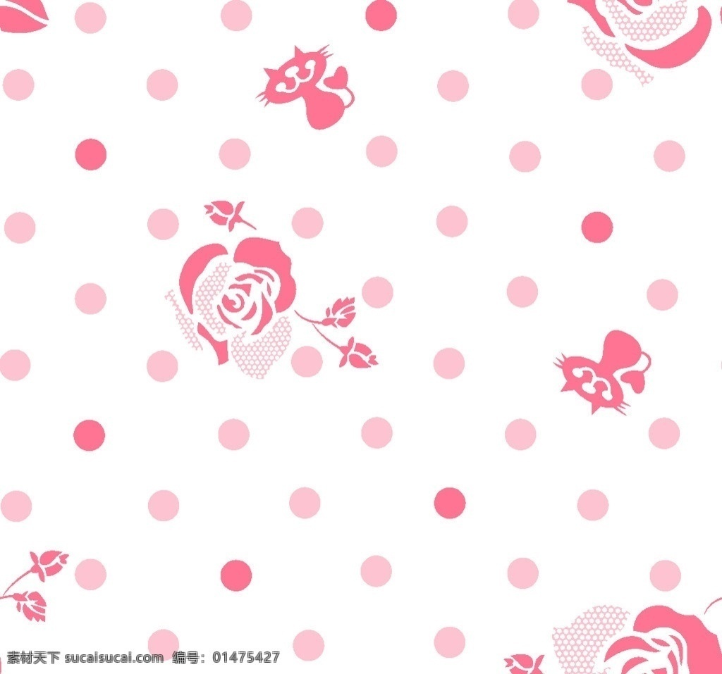 花朵 圆点 印花 图 猫咪 玫瑰 点点 印花图 花纹 底纹 花边花纹 底纹边框 bmp