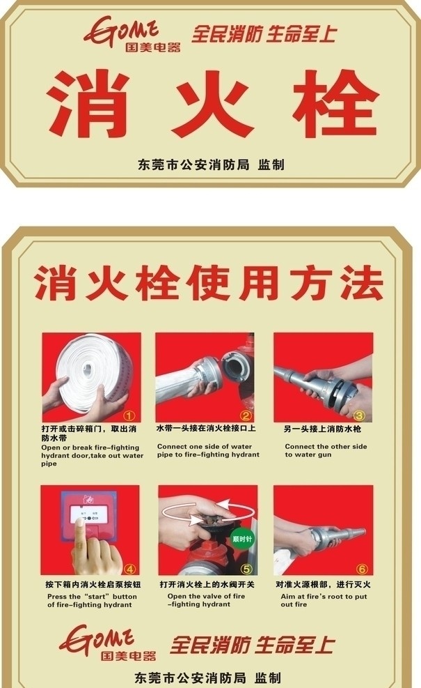 消火栓 使用方法 国美消防 全民消防 安全至上 其他设计 矢量