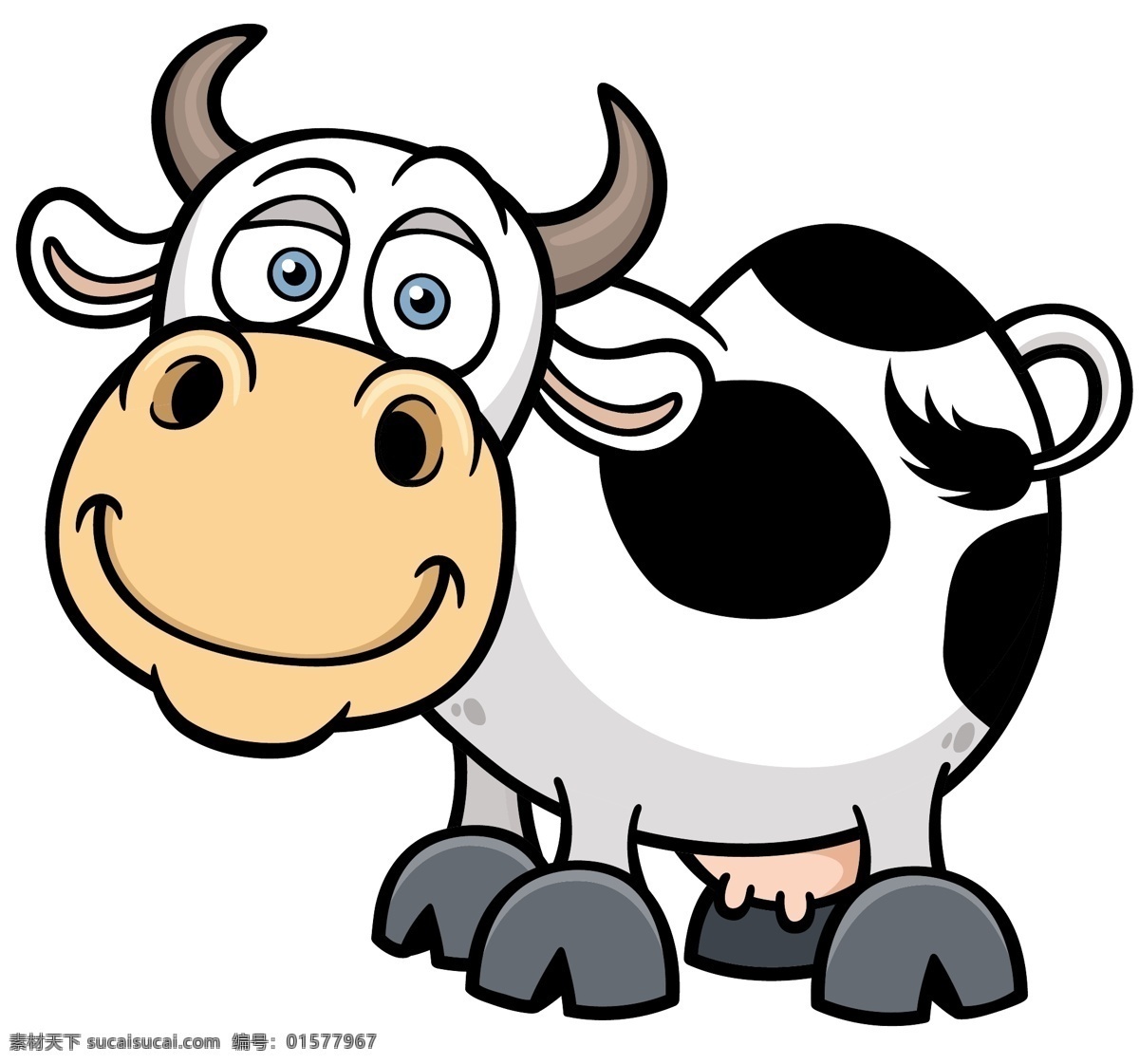 卡通奶牛 卡通黑白奶牛 牛奶 奶牛 卡通 家畜