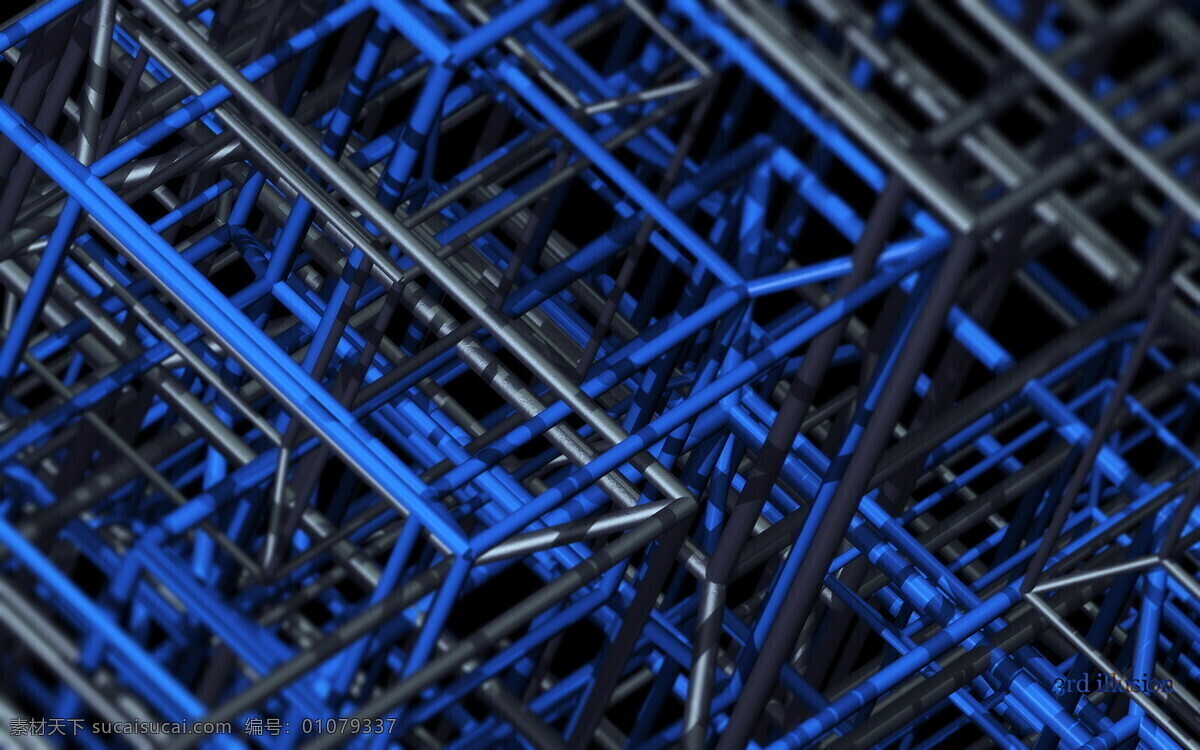 3d空间 3d效果 抽象背景 抽象底纹 抽象空间 创意底纹 底纹 底纹边框 创意 设计素材 模板下载 科技 蓝色 黑色 钢管 艺术效果 psd源文件